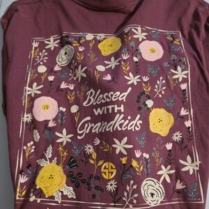 Simply Southern Kids Long Sleeve Shirt - Maroon with Floral Design